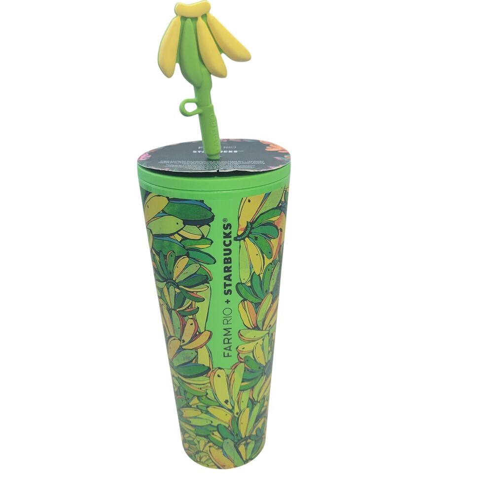 Starbucks Farm Rio Collection Banana 24oz Cold Cup With Straw 61726-2M5
